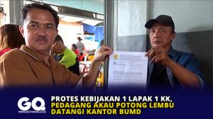 Protes Kebijakan 1 Lapak 1 KK, Pedagang Akau Potong Lembu Datangi Kantor BUMD