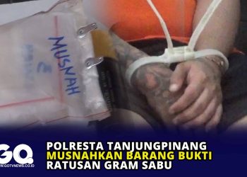 Polresta Tanjungpinang Musnahkan Barang Bukti Ratusan Gram Sabu.