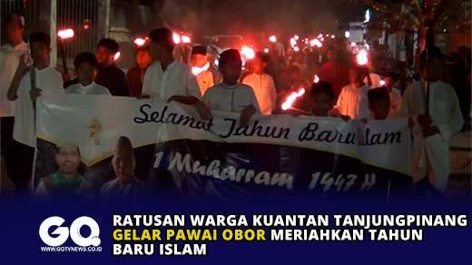 Ratusan Warga Kuantan Tanjungpinang Gelar Pawai Obor Meriahkan Tahun Baru Islam.