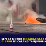 Sepeda Motor Terbakar Saat Antri BBM di SPBU Sei Carang Tanjungpinang