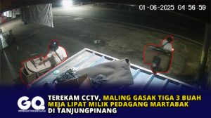 Terekam CCTV, Maling Gasak Tiga 3 Buah Meja Lipat Milik Pedagang Martabak di Tanjungpinang