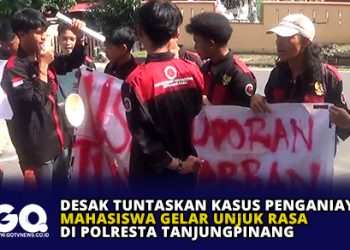 Desak Tuntaskan Kasus Penganiayaan, Mahasiswa Gelar Unjuk Rasa di Polresta Tanjungpinang