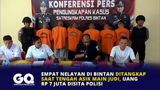 Empat Nelayan di Bintan Ditangkap Saat Tengah Asik Main Judi, Uang Rp 7 Juta Rupiah Disita Polisi.