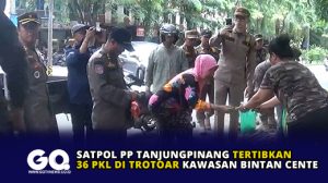 Satpol PP Tanjungpinang Tertibkan 36 PKL di Trotoar Kawasan Bintan Center