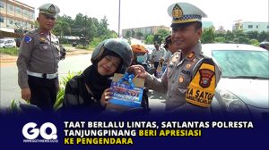 Taat Berlalu Lintas, Satlantas Polresta Tanjungpinang Beri Apresiasi ke Pengendara