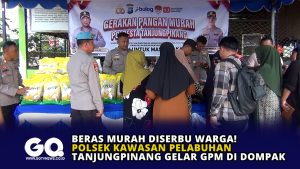 Beras Murah Diserbu Warga! Polsek Kawasan Pelabuhan Tanjungpinang Gelar GPM di Dompak