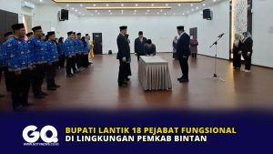 Bupati Lantik 18 Pejabat Fungsional di Lingkungan Pemkab Bintan