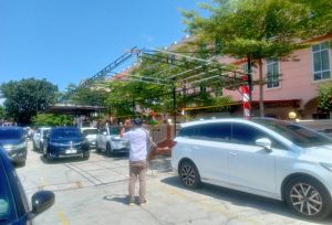 Diduga Tak Miliki Izin, Kanopi Didepan Sekolah Pelnus di Pasang Garis PPNS Oleh Satpol PP Tanjungpinang