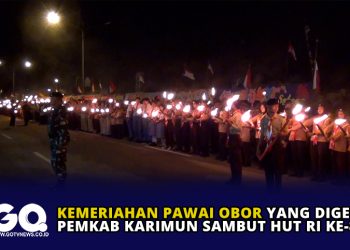 Kemeriahan Pawai Obor yang Digelar Pemkab Karimun Sambut HUT RI ke-80