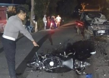 Mobil Pikap dan Motor Terlibat laka Lantas di Bintan, Satu Orang Meninggal Dunia.