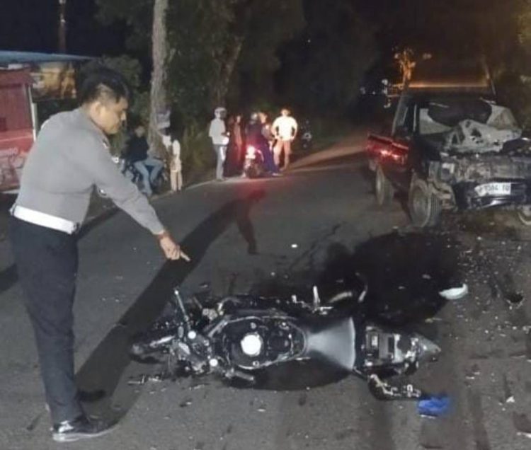 Mobil Pikap dan Motor Terlibat laka Lantas di Bintan, Satu Orang Meninggal Dunia.