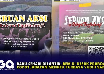 Baru Sehari Dilantik, BEM UI Desak Prabowo Copot Jabatan Menkeu Purbaya Yudhi Sadewa