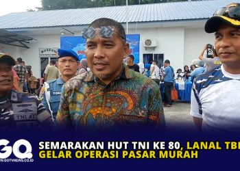 Semarakan HUT TNI ke 80, Lanal TBK Gelar Operasi Pasar Murah