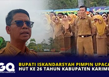 Bupati Iskandarsyah Pimpin Upacara HUT ke 26 tahun Kabupaten Karimun