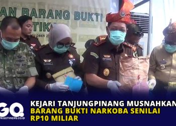 Kejari Tanjungpinang Musnahkan Barang Bukti Narkoba Senilai Rp10 Miliar