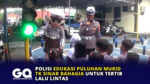 Polisi Edukasi Puluhan Murid TK Sinar Bahagia untuk Tertib Lalu Lintas