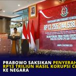 Prabowo Saksikan Penyerahan Rp13 Triliun Hasil Korupsi CPO ke Negara