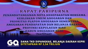 Dana TKD Dipangkas, Belanja Daerah Kepri Ditetapkan Rp 3,54 Triliun