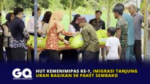 HUT Kemenimipas ke-1, Imigrasi Tanjung Uban Bagikan 50 Paket Sembako
