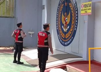 Lapas Narkotika Tanjungpinang Dijaga Ketat Petugas Kepolisian.