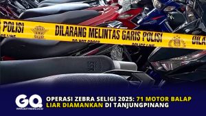 Operasi Zebra Seligi 2025: 71 Motor Balap Liar Diamankan di Tanjungpinang