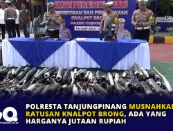 Polresta Tanjungpinang Musnahkan Ratusan Knalpot Brong