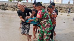 Babinsa Bersama Warga Evakuasi Pemancing Tenggelam di Pantai Lobo Bintan