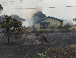 Kebakaran Lahan di Teluk Bakau Bintan Nyaris Hanguskan Rumah dan Warung Warga