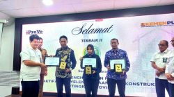 Dinas PUPP Kepri Terbaik Keaktifan Penyelenggaraan Jasa Konstruksi Wilayah I Sumatera.