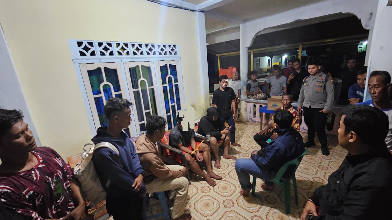 Polsek Siantan Amankan Terduga Pelaku Penganiayaan di Dusun Luap Siantan Timur.