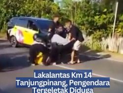Lakalantas Km 14 Tanjungpinang, Pengendara Tergeletak Diduga Diserempet