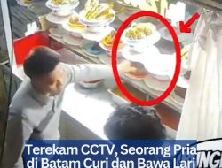 Terekam CCTV, Seorang Pria di Batam Curi dan Bawa Lari Lauk Nasi Padang