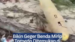 Bikin Geger Benda Mirip Torpedo Ditemukan di Pesisir Kangayan Sumenep