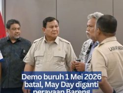 Demo buruh 1 Mei 2026 batal, May Day diganti perayaan Bareng Presiden di Monas