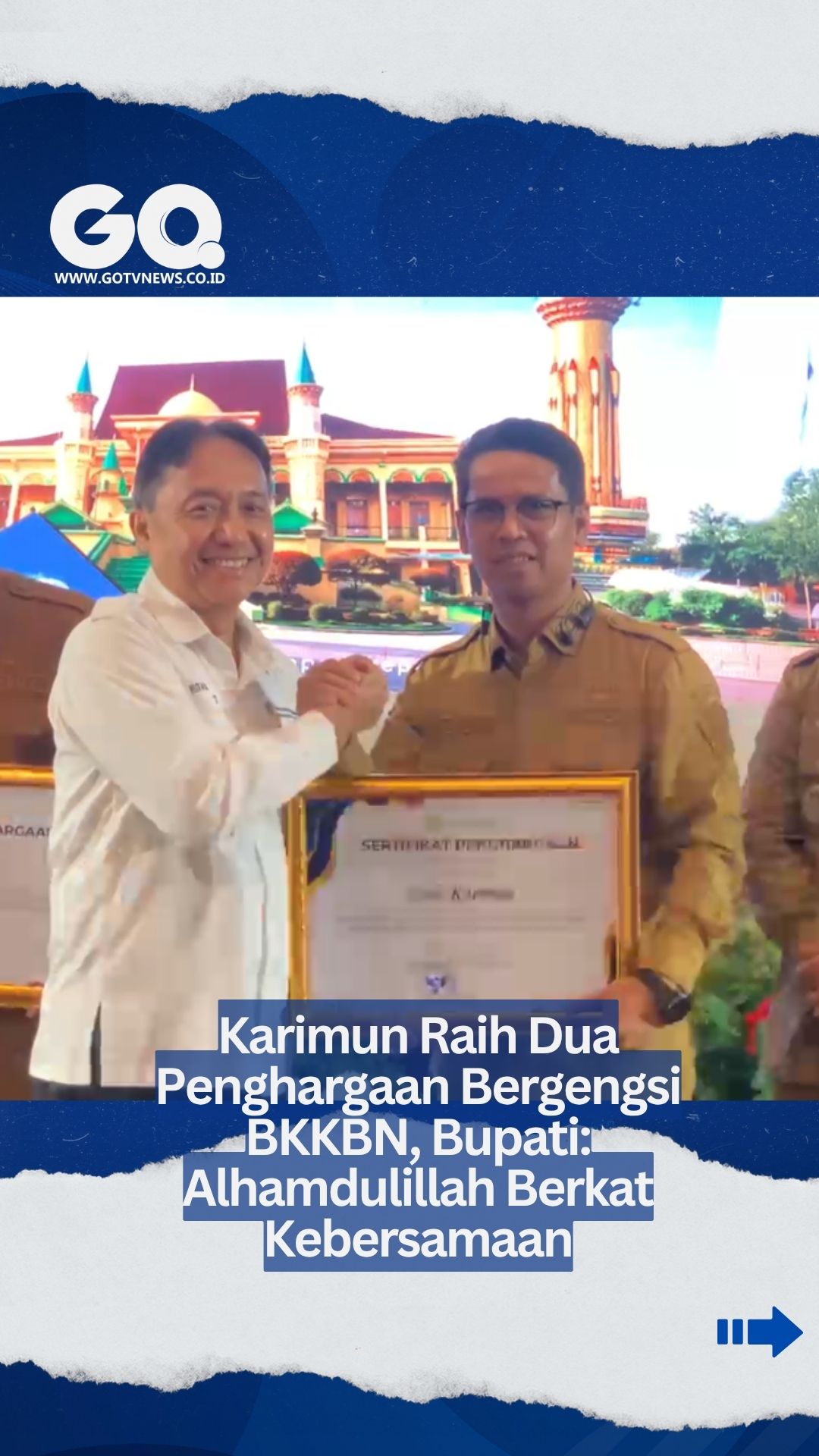 Karimun Raih Dua Penghargaan Bergengsi BKKBN, Bupati: Alhamdulillah Berkat Kebersamaan.