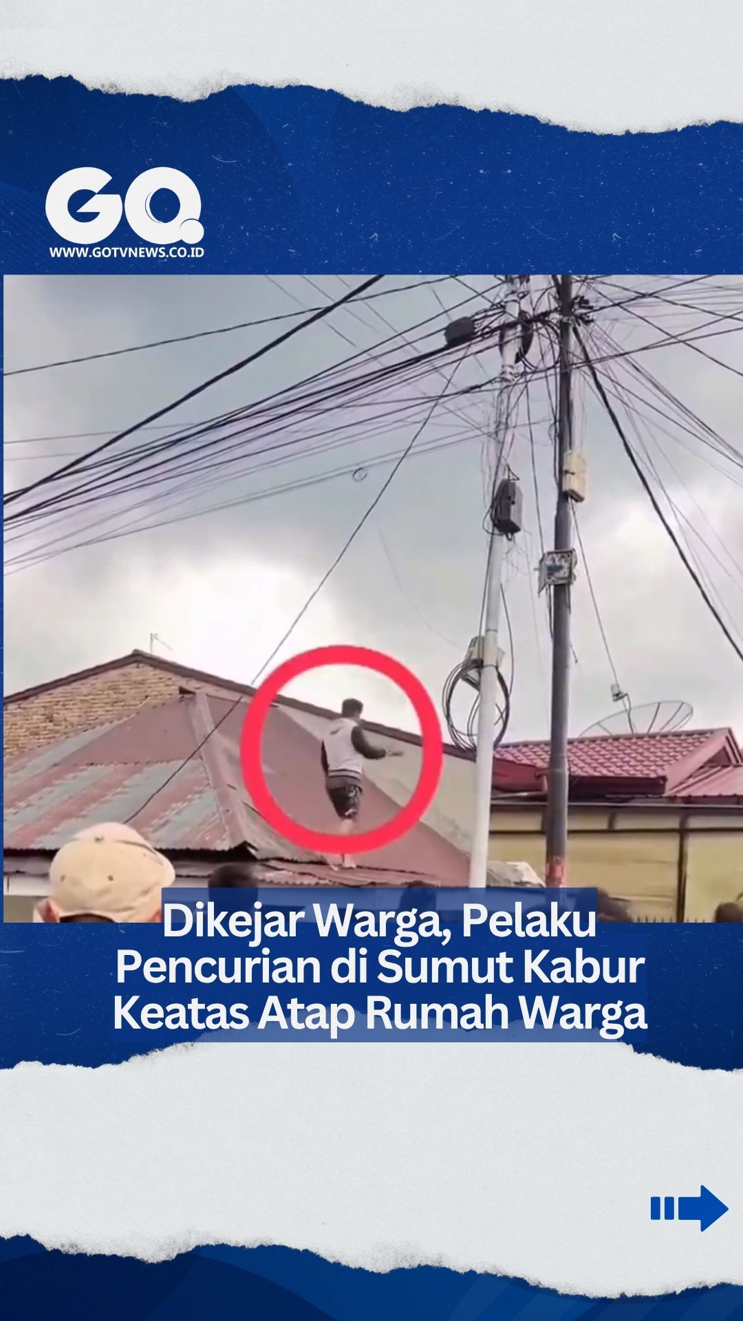 Dikejar Warga, Pelaku Pencurian di Sumut Kabur Keatas Atap Rumah Warga.