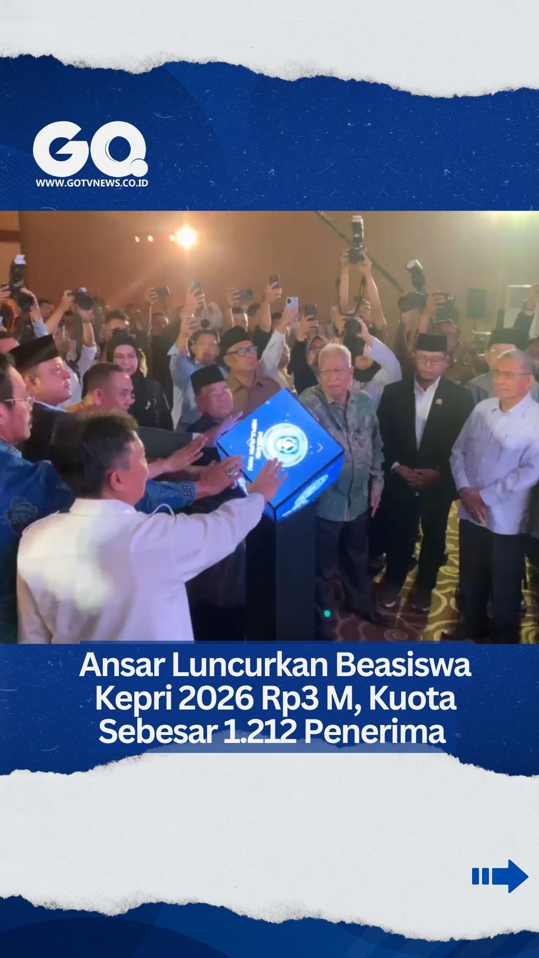 Gubernur Ansar Luncurkan Beasiswa Kepri 2026 Rp3 M, Kuota Sebesar 1.212 Penerima.