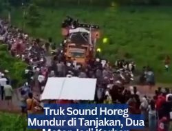 Truk Sound Horeg Mundur di Tanjakan, Dua Motor Jadi Korban