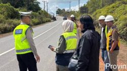 Akses Jalan Menuju Simpang Lagoi Bintan Dialihkan.Foto: Satlantas Polres Bintan.