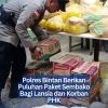 Polres Bintan Berikan Puluhan Paket Sembako Bagi Lansia dan Korban PHK
