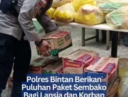Polres Bintan Berikan Puluhan Paket Sembako Bagi Lansia dan Korban PHK