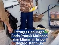 Petugas Gabungan Razia Produk Makanan dan Minuman Impor Ilegal di Karimun