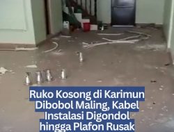 Ruko Kosong di Karimun Dibobol Maling, Kabel Instalasi Digondol hingga Plafon Rusak