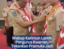 Wabup Karimun Lantik Pengurus Kwarran, Tekankan Pramuka Jadi Benteng Anak Muda