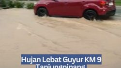 Hujan Lebat Guyur KM 9 Tanjungpinang, Perempatan Lampu Merah Tergenang Banjir