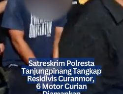 Satreskrim Polresta Tanjungpinang Tangkap Residivis Curanmor, 6 Motor Curian Diamankan
