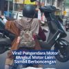 Viral! Pengendara Motor Angkut Motor Lain Sambil Berboncengan