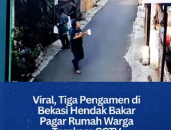 Viral, Tiga Pengamen di Bekasi Hendak Bakar Pagar Rumah Warga Terekam CCTV