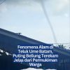 Fenomena Alam di Teluk Ume Karimun, Puting Beliung Terekam Jelas dari Pemukiman Warga