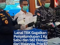 Lanal TBK Gagalkan Penyelundupan 1 Kg Sabu dan 582 Ekstasi dari Malaysia, Pria 67 Tahun Ditangkap